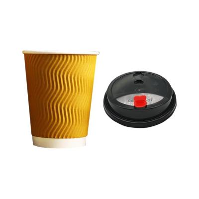 China Disposable Takeaway Coffee Cup 8oz Paper Disposable Paper Cups Double Wall Paper Coffee Cups With Lid for sale