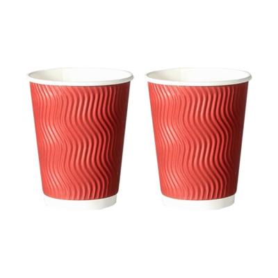 China Disposable 12oz Double Wall Paper Coffee Cup Custom Printed Disposable Insulated Paper Cup With Lid for sale