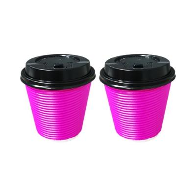 China Disposable Customize Logo Design Paper Cups Ripple/Single/Double Paper Coffee Cups With Disposable Cups for sale