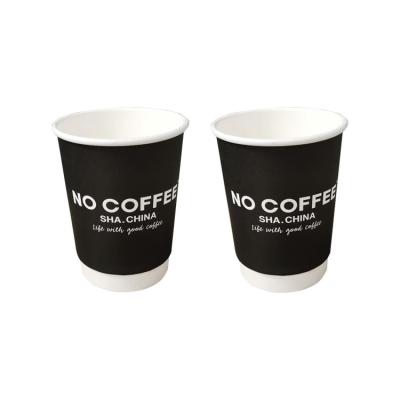 China Disposable Paper Coffee Cups Custom Logo Double Wall Paper Cups Disposable Printing Double Wall Paper Cup for sale