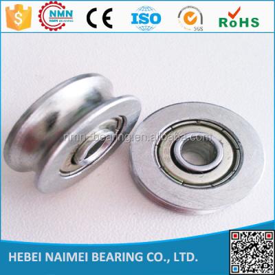 China High Speed ​​Rope Guide Bearing With U Groove Wire Rope Pulley Wheel Use For Auto Sliding Roller for sale