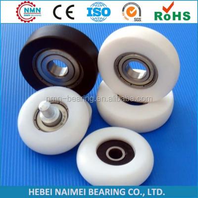 China PP Polyurethane Coated Big Plastic Roller Wheel Bearing for sale