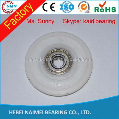 China Carbon Steel Plastic Coated Sliding Pulley Roller For Window Or Door for sale