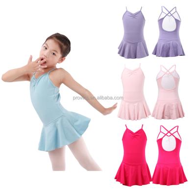 China Front Kids Adult Girls Cotton Spandex Ballet Pinch Shaping Dancewear Edged Leotard for sale