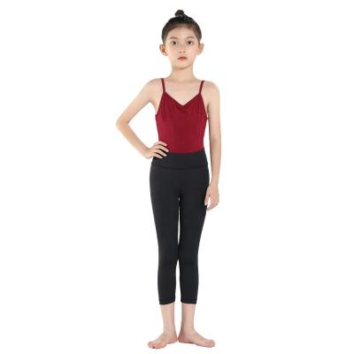 China Kids Girls Breathable Yoga Ballet Capri Pants For Dance Gymnastics for sale