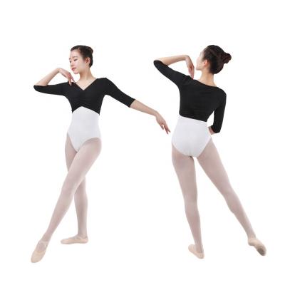 China Five Point Sleeve Kid Girls Cotton Ballet Dance Tops for sale