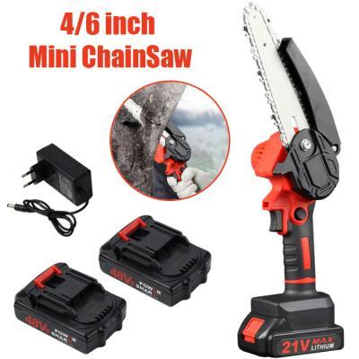 China Adjustable Height Handles Kilometer 21V Cordless Electric Chainsaw Power Saw Mini Lithium Battery Garden Tools Chainsaw for sale