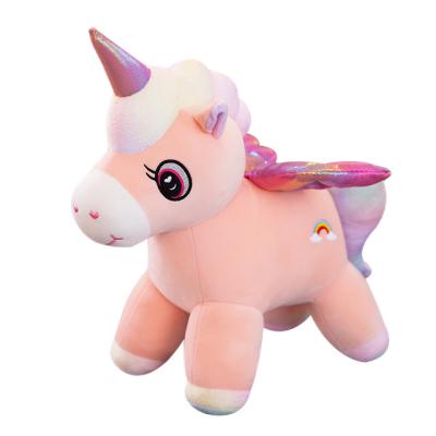 China For Children Play Cute Plush Toy Pony Doll Unicorn Cute Rainbow Girl Internet Celebrity Tile Doll Kids Doll for sale