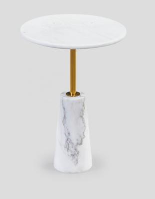 China Modern Unique Round Brass Gold Modern Small Furniture Modern Design Living Room Steel Top Marble Bedside Coffee Table For Cafe Shop for sale