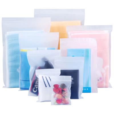 China Disposable CPE Soft Ziplock Packaging Bag With Frosted Surface For Braided Clothes Towel Cloth for sale