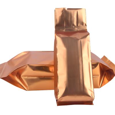 China Gold Aluminum Foil Moistureproof Stereoscopic Vacuum Bag For Coffee Powder Tea Cores for sale