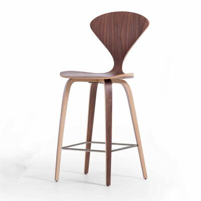 China Modern contemporary bent norman cherner coffee shop modern bent plywood bar chair wood stool for sale