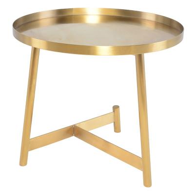 China Fashion metal coffee table 2020 new design modern round stainless steel side table for living room for sale