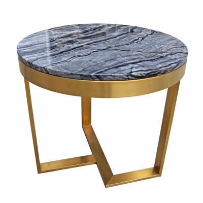 China Brand New Stainless Steel and Marble Base Modern Side Table Coffee Table Design Stone Side Table for sale