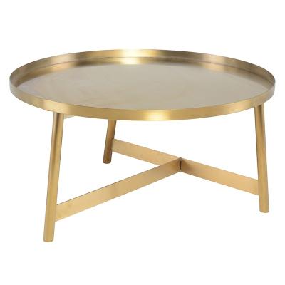 China Modern Best Selling Modern Round Stainless Steel Plate Metal Base Coffee Table for sale