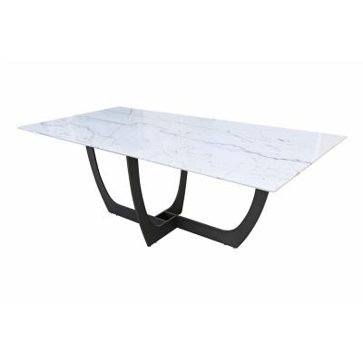 China KD Frame Structure Steel Frame High Quality Custom Wholesale Modern Marble Dining Table for sale