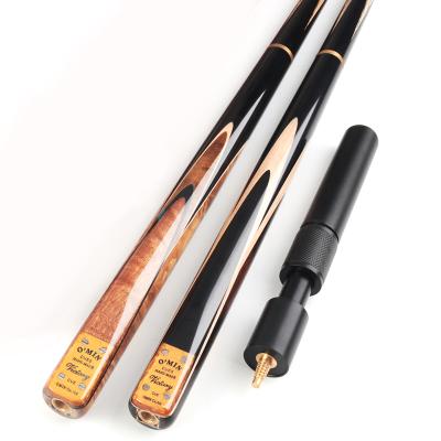 China O'MIN Victory Snooker Cue Kit 2019 Billiard Game With Attached 3/4 Telescopic Extension Billiard Cue 9.8mm Ash Shaft Tip for sale