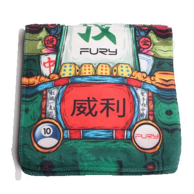 China Multifunctional Breathable Mahjong Pattern FURY Billiard Accessories Rod Wiping Cloth Microfiber Pool Billiard Cue Cleaning Towel Maintenance for sale