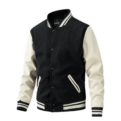 China Factory Wholesale Breathable Autumn Woolen Coat Custom Baseball Jacket Loose Casual Custom Made Varsity Jacket Men for sale