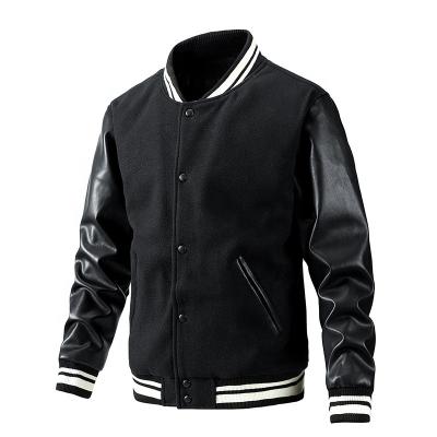 China Wholesale Vintage Woven Breathable Winter Clothes Embroidered Logo Leather Baseball Varsity Jacket Custom Made For Men for sale