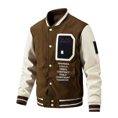 China HOT SALE White Breathable Baseball Jacket Custom Letterman Embroidery Letterman Jacket Mens College Jackets Wholesale for sale