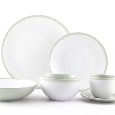 China Viable European style breakfast bowls, steak dishes, soup bowls and home set of dishes for sale