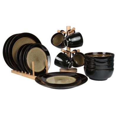 China 16 Piece Luster Dinnerware Sustainable Ceremic Stoneware Dinner Set Set Customized dinnerset for sale