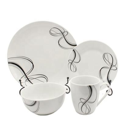 China 16/24 Pcs Viable Bone China Gift Decal Dinnerware Royal Dinner Table Set for sale