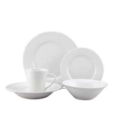 China Sustainable Restaurant Porcelain Ceramic Dinnerware Set Home Hotel 18 Pcs Dinner Set White Porcelain Dinnerware Tableware With Good Price for sale