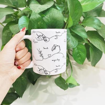 China 15 oz white cups custom ceramic viable logo custom bone china mug for sublimation for sale