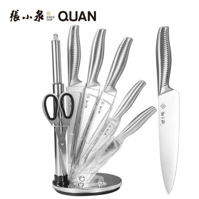 China Stand Viable Acrylic Kitchen Knife Set Cheap Kitchen Knives Set 8pcs Knife Sets Hollow Handle for sale