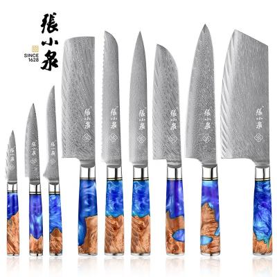 China Sustainable Chef Knife vg10 67 Layers Kitchen Knife Damascus Japanese Set With Resin Handle for sale