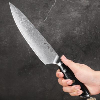 China Viable hot selling high quality kitchen knife vg 10 blade hrc 60 damascus chef knife for sale