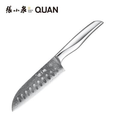 China Sustainable High Quality Damascus Steel Vg10 8 Inch Japanese Chef Santoku Knife With Hollow Handle for sale