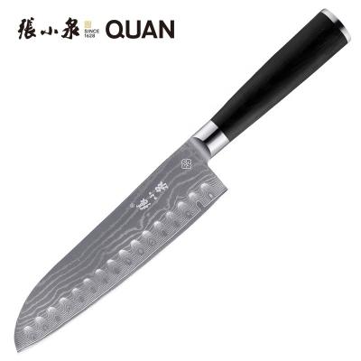 China 7 Inch Damascus Steel Santoku Knife Japanese Chef Core Vg10 Layer Fix Disposable Blade for sale