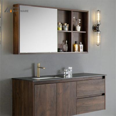 China Modern High Quality Sanitary Ware Sintered Stone Laundry Bathroom Vanity Mirrored Cabinets Sink for sale