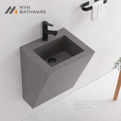 China Eco - Friendly Custom Bathroom Sintered Stone Wall - Hung Basin For Hotel Wash Hand for sale