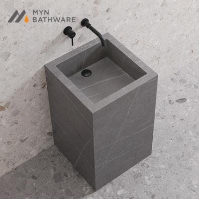 China Wholesale New Design Eco - Friendly Classic Bathroom Sintered Rectangular Stone Sink Sink for sale