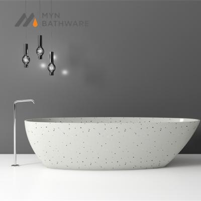 China Unique Design Made In China Solid Surface Modern Bathroom Terrazzo Freestanding Bathroom Tub for sale