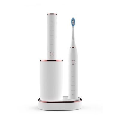 China 5 Brush Mode Adult Cordless Rechargeable Electric Sonic Toothbrush With Disinfection Drying Induction Charging Base for sale