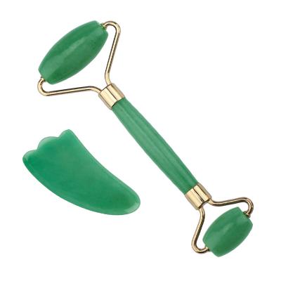 China Face Lift Private Label Logo Guasha Stone Jade Roller Custom Made For Face Beauty Tips Gua Sha Jade Roller for sale