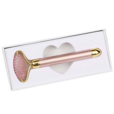 China 24K Gold Face Lift Stick Nailed Tool Face Beauty Stick Electric Jade Roller Jade Roller Head Type With Box for sale