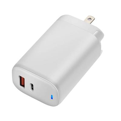 China Dual Port Mobile Phone 65W Palladium Charging Mobile Phone Charger Gallium Nitride USB Fast Charger for sale