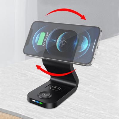 China Magnetic wireless charger for iphone 12 and iphone 11 etc. Unique Fast 3 in 1 Type-C Left Magnet Wireless Charger Use for Iphone 12 for sale