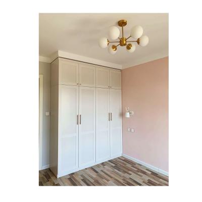 China Durable Economical High Quality Material Price Design Solid Wood Ex-factory Storage Space Saving Double Door Wardrobe for sale