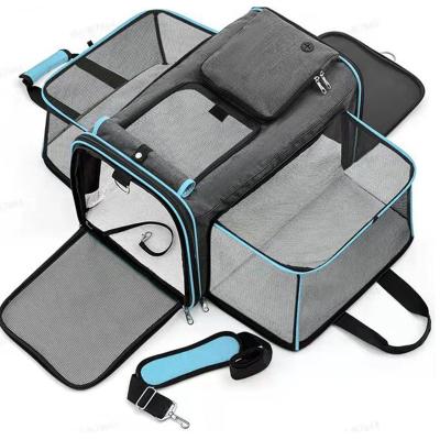 China Wholesale New Factory Expansion Pet Bag Breathable Foldable Cat Backpack Large Capacity Portable Stored Bag for sale