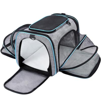 China Portable Foldable Expandable Pet Backpack Bag Manufacture Supplier Pet Cat Cage Stored Breathable Backpack for sale