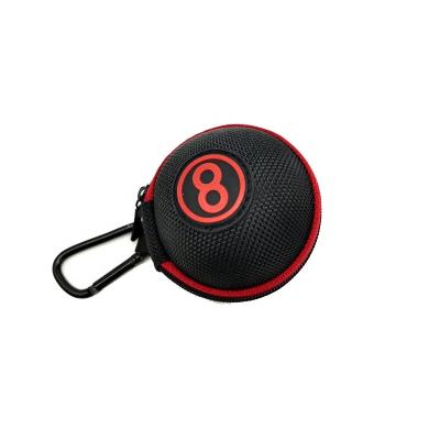 China Portable and durable red and black removable cue ball case, cue ball bag for attaching pool cue balls for sale