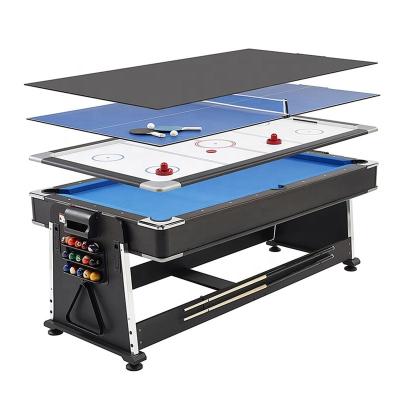 China Luxury Billiards Multi Game Table Spring Round Pool Table With Air Hockey Table, Tennis Table, Dining Table for sale