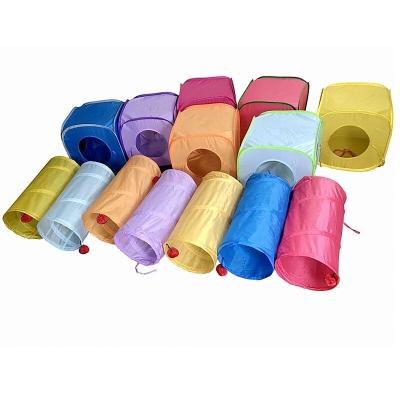 China Indoor and Outdoor Game Breathable Soft Toy Leisure Game Round Shape Cat Pet Colorful Quick-Opening Tunnel for sale